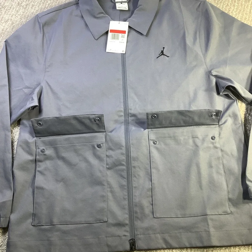 Jordan Golf Mens Full Zip Lightweight Utility Golf Jacket Grey Size L NWT